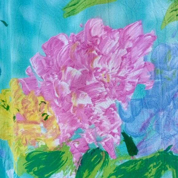 Vintage JAMS WORLD Hattie Dress Short 3 Tiers HYDRANGEA Tropical Floral M - Picture 5 of 7